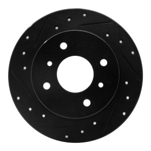 Infiniti G20 Brake Rotor (1) - Rear Left - R1 Concepts - Drilled & Slotted - Black - `90-`06